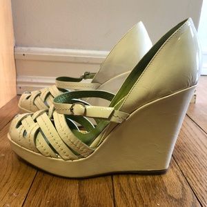 Leopoldo Giordano White Patent Leather Wedge